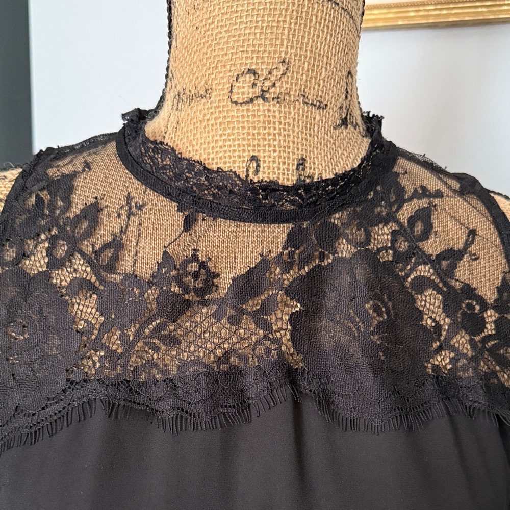 New York & Company Black Lace Yoke Sleeveless Camisole - Picture 2 of 4